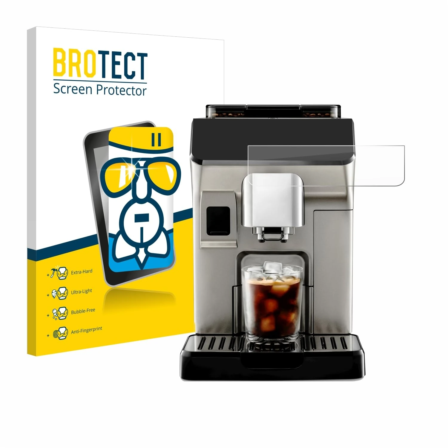 brotect Glass Screen Protector Film compatible with DeLonghi Eletta Explore - Glass-Foil 9H Protection [Scratch Resistant, High Clarity]