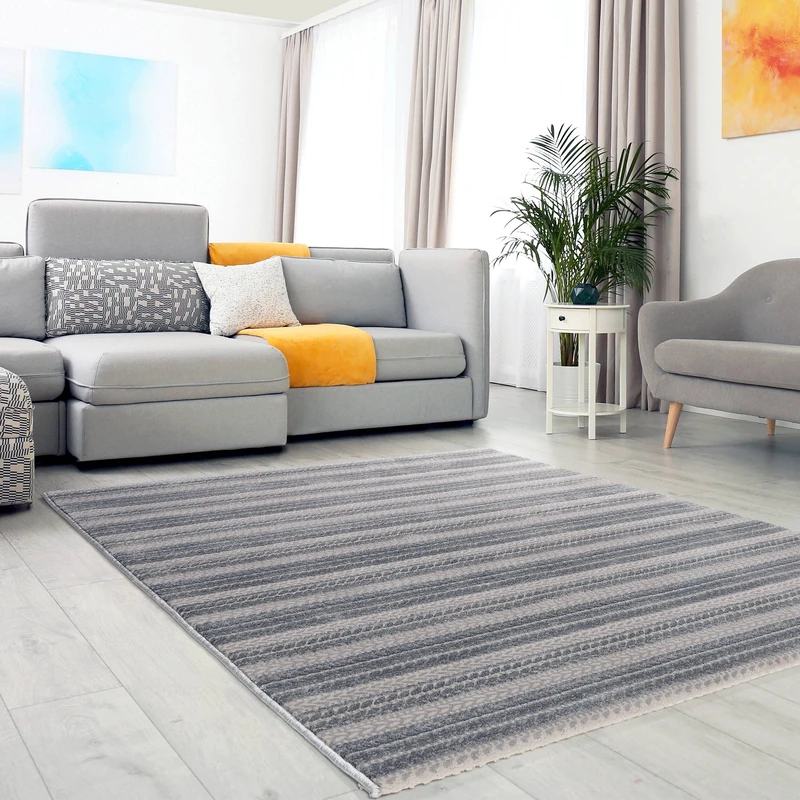 Mynes Home Grey 3D Abstract Vintage Rug - 120 x 170 cm