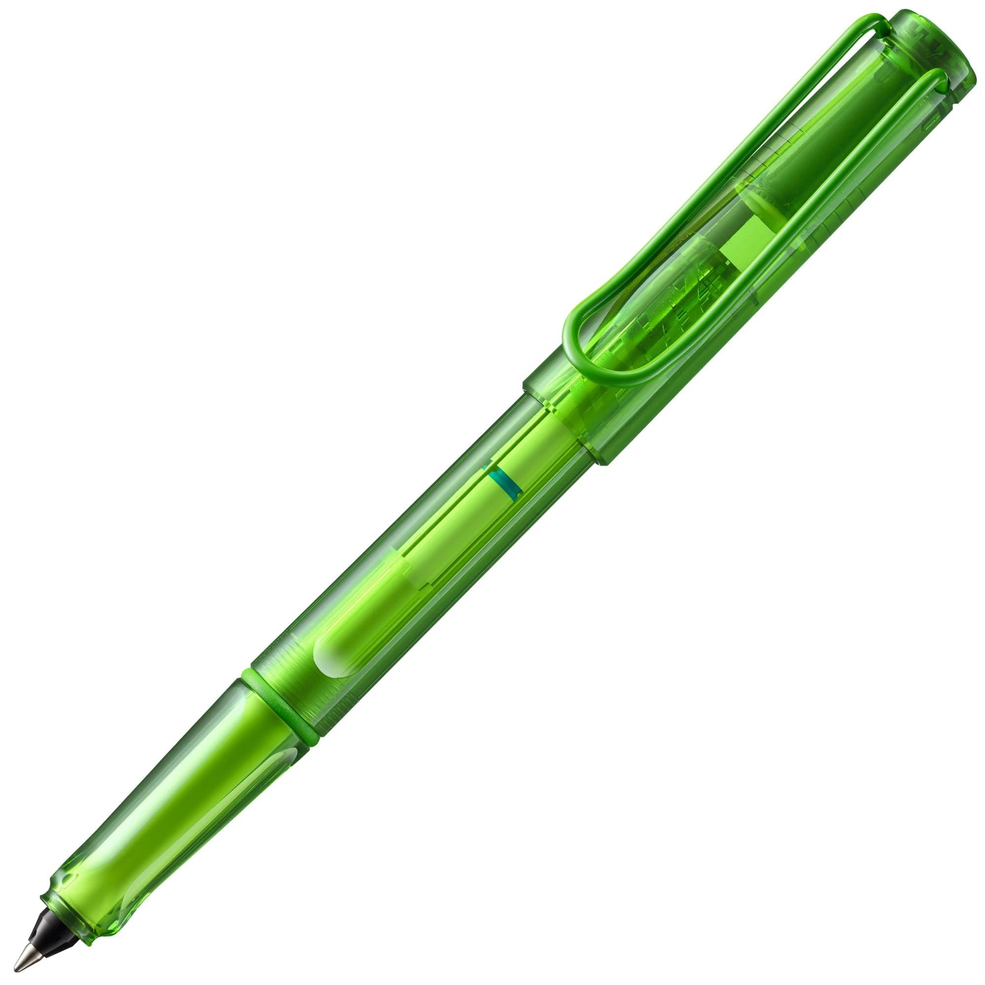 Lamy Balloon 311 Rollerball Pen Fully Transparent Green with Distinctive Grip and Powder-Coated Metal Clip with Rollerball Cartridge Line Width M, 14 x 1.2 x 1.2 cm