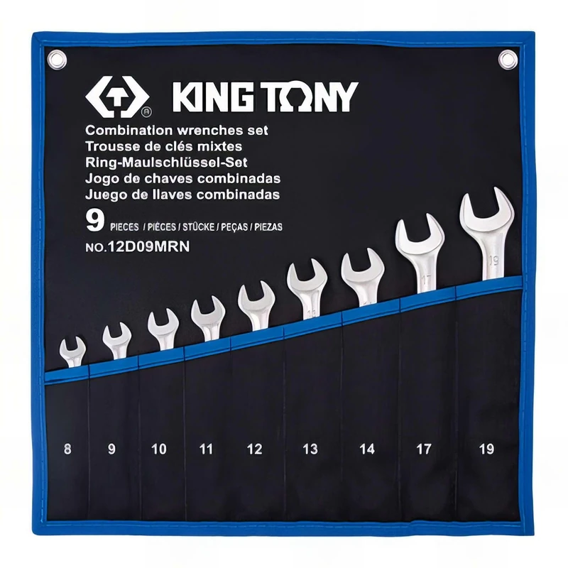 King Tony 12D09MRN Estuche De Wrenchs Combinadas Ultra Ligeras 8:14-17-19mm for DIYers & Professionals, Made for Repair and Installation tasks, 19mm, 9 Pieces - Image 1