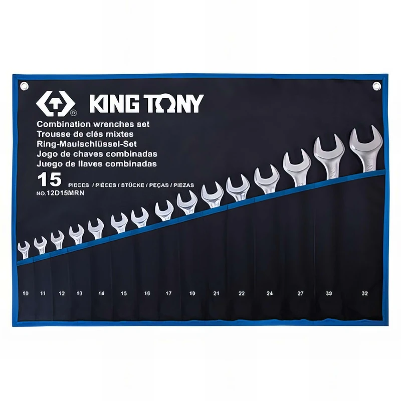 King Tony 12D15MRN Estuche De Wrenchs Combinadas Ultra Ligeras for DIYers & Professionals, Ideal for Repair and Installation tasks, 15 Pieces - Image 1