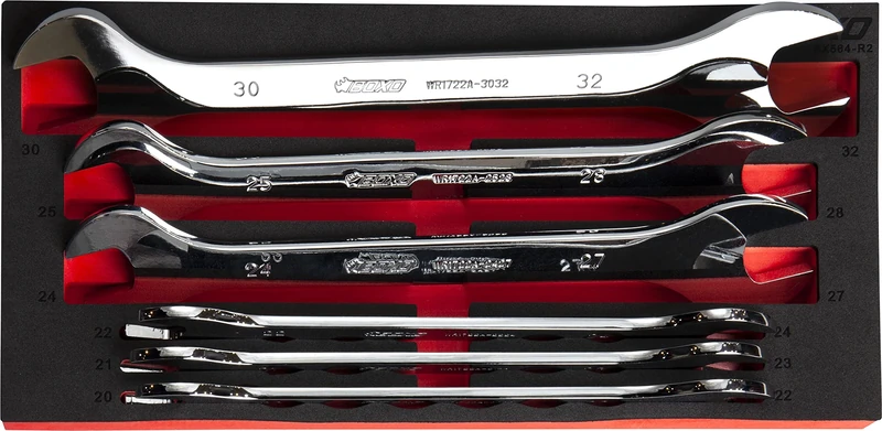BOXO Ultra-Thin Double Open-Ended Spanner Set 20-32mm - Image 1