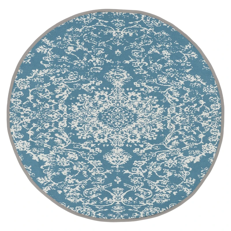 Indomex Rug Alaya06 160cm Red and Blue/Grey