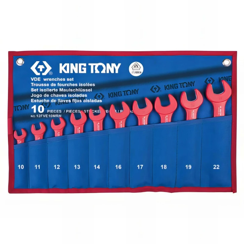 King Tony 12FVE10MRN Estuche De Wrenchs Fijas Aisladas 10pzs(10.11.12.13.14.16.17.18.19.22) for DIYers & Professionals, Ideal for Repair and Installation tasks - Image 1