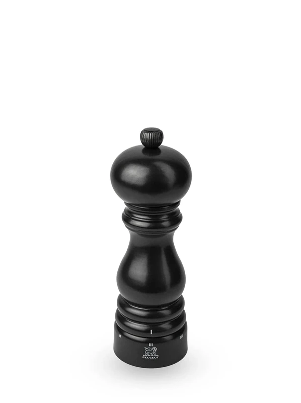 PEUGEOT - Paris u'Select 18 cm Pepper Mill - 6 Predefined Grind Settings - Made with PEFC Certified Wood - Made in France - Satin Black Colour