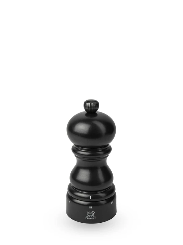 PEUGEOT - Paris u'Select 12 cm Pepper Mill - 6 Predefined Grind Settings - Made with PEFC Certified Wood - Made in France - Satin Black Colour