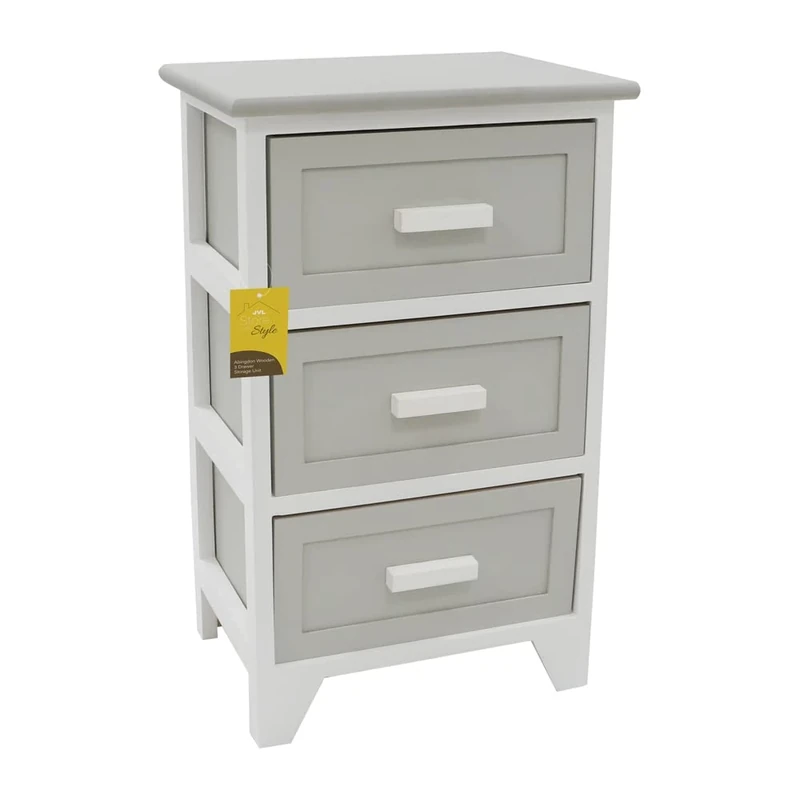 JVL Abingdon 3 Drawer Willow Storage Unit