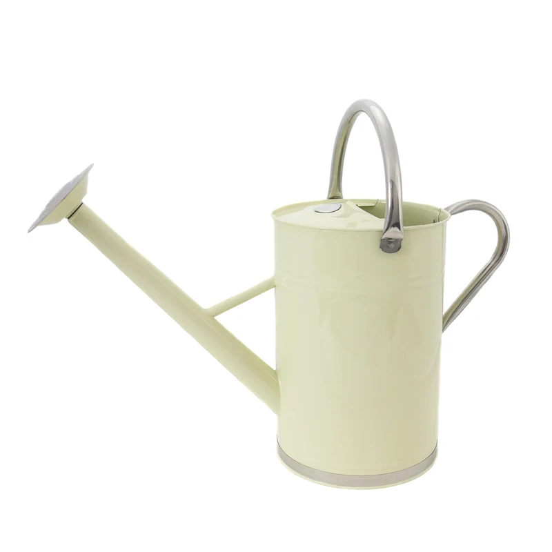 Kent & Stowe 9 Litre Vintage Cream Watering Can, Galvanised Steel Can for Daily Watering, Classic English Style Jug with 2 Handles, 736842