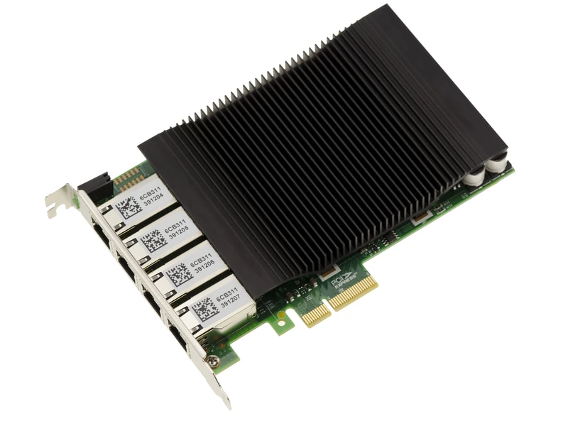 KALEA-INFORMATIQUE 4 Gigabit Ethernet RJ45 LAN ports on PCIe x4 slot. Power Over Ethernet PoE+ 30W with Intel I350 Chipset - Industrial Grade - Image 1