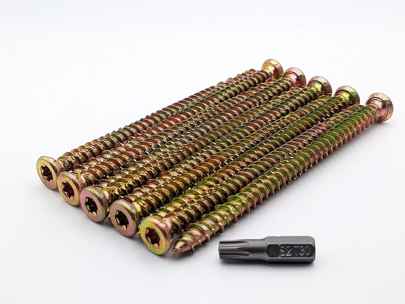 7.5 x 132mm (Box of 100) Masonry/Concrete Frame Fixings/Anchors Screw Direct into Brick, Natural Stone, Gates to Concrete Posts etc