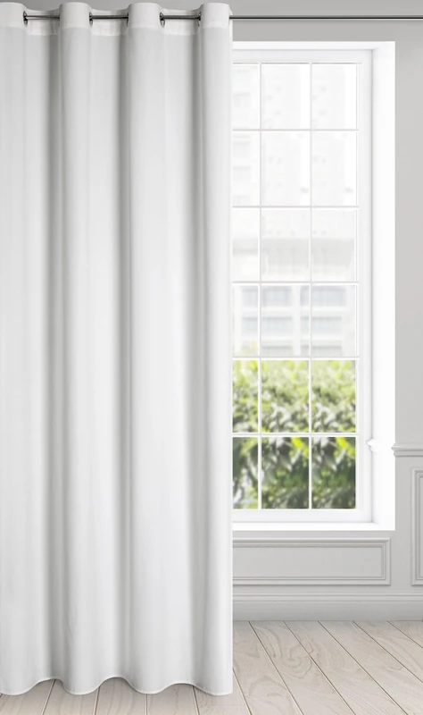 Eurofirany Pierre Velvet Curtain with Eyelets - Pack of 1 Soft Elegant Curtain 215 g/m² Elegant Smooth Plain Fluffy Modern Classic Living Room Bedroom White 140 x 250 cm