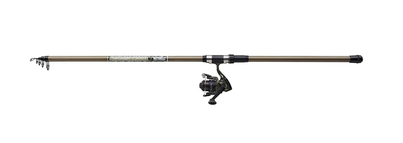 Mitchell Tanager Camo II Light/Strong Spinning Combo | Carbon Rod & Pre-Spooled Reel | Freshwater Fishing for Pike, Perch, Trout | Beginner to Intermediate Anglers | Green Camo, 3.5m | 50-150g