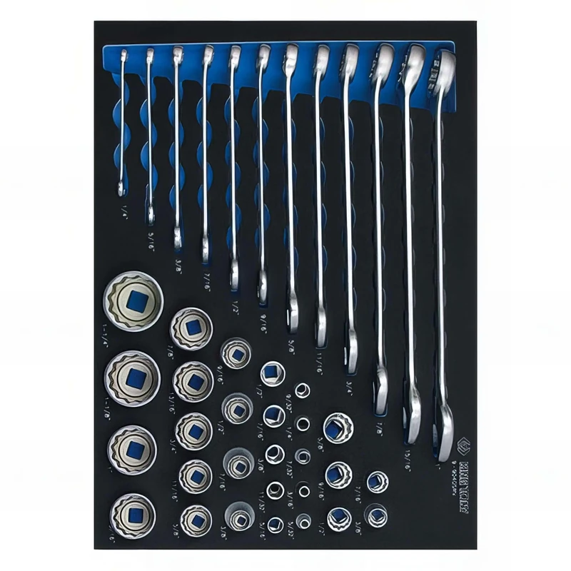 King Tony 99040SRV Module Espuma + Pp Wrenchs Combinadas Pulgadas 1/2"+1/4" for DIYers & Professionals, Designed for Repair and Installation tasks, 40 Pieces
