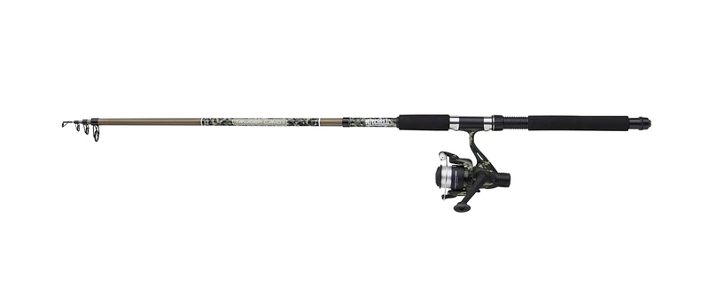 Mitchell Tanager Camo II Telescopic Spinning Combo | Compact Fishing Rod & Reel Set for Freshwater Anglers | Predator Fishing | Ideal for Travel, Ready-to-Fish | Green Camo, 2.4m | 10-30g