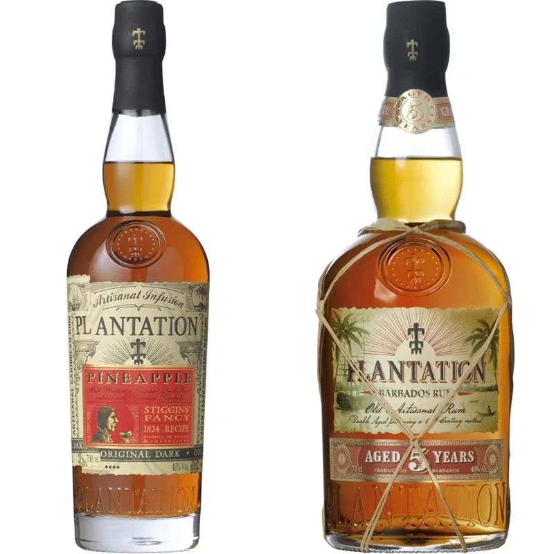 Plantation Stiggins Fancy Pineapple Rum 70cl, 40% ABV Fruit-infused Rum & 5yo Barbados Rum 70cl, 40% ABV