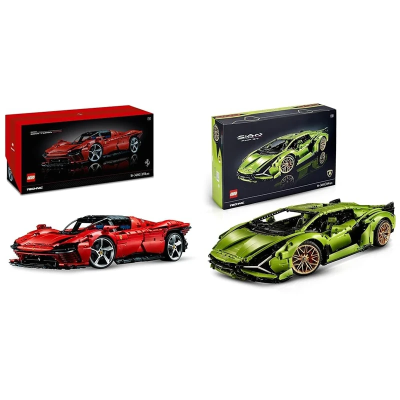 LEGO 42143 Technic Ferrari Daytona SP3, Race Car Model Building Kit & 42115 Technic Lamborghini Sián FKP 37 Race Car Model Building Kit, Exclusive, Advanced Collectible Set, Gift Idea for Adults
