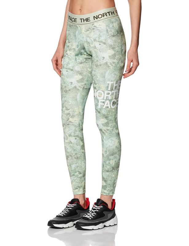 THE NORTH FACE Women's Flex Rise T-Shirt, Lime Cream Grit Texture Print, XS