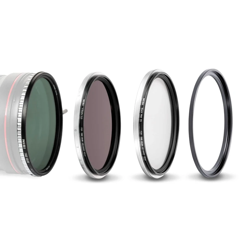 NiSi 67mm Swift VND Mist Kit - True Colour 1-5 & 4 Aperture Variable ND + ND16 Filter + Black Mist Diffusion Effect + Adapter Ring