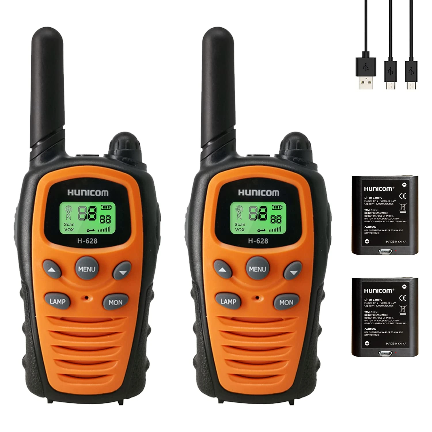 Walkie Talkies Rechargeable for Adults, Long Range PMR Two Way Radios Walky Talky with Flashlight VOX 1200 mAh Battery