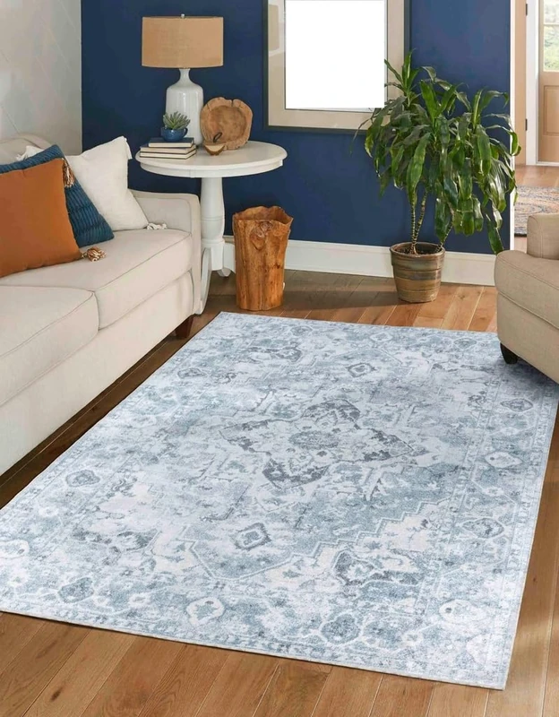 Livabliss Perth Washable in the Washing Machine - Vintage Large for Living Room 160 x 213 cm, Bedroom, Kitchen - Oriental Boho e, Ivory, Brown, Grey - Image 1
