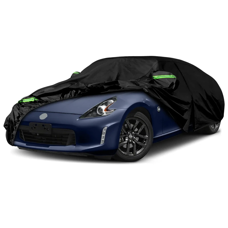 Waterproof Car Covers Replace for 2009-2023 Nissan 370Z, 6 Layers Custom-Fit Outdoor All Weather Car Covers with Zipper Door & Windproof Bands for Snow Rain Dust Hail Protection