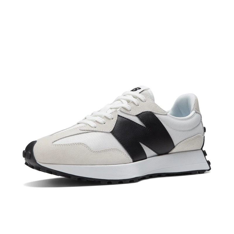New Balance Men's 327 Shoes, White/Black, 5/M
