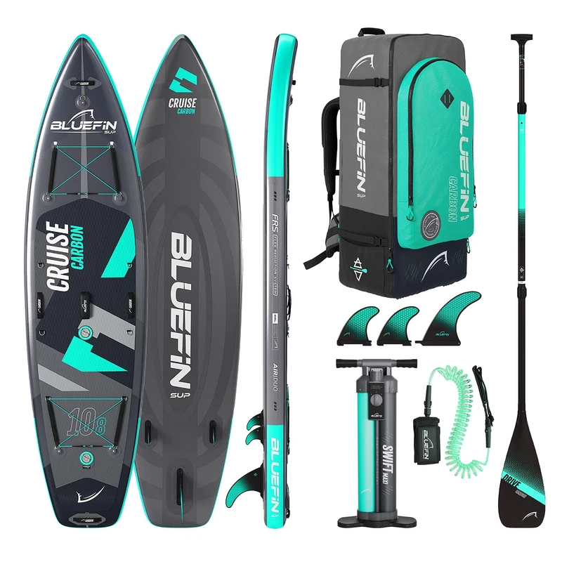 Bluefin SUP Cruise Carbon 10'8 Inflatable Paddle Board Adult SUP board Bluefin SUP Cruise Carbon 10'8 SUP Paddleboard Package Portable & Travel safe Carbon Paddle Board Accessories included