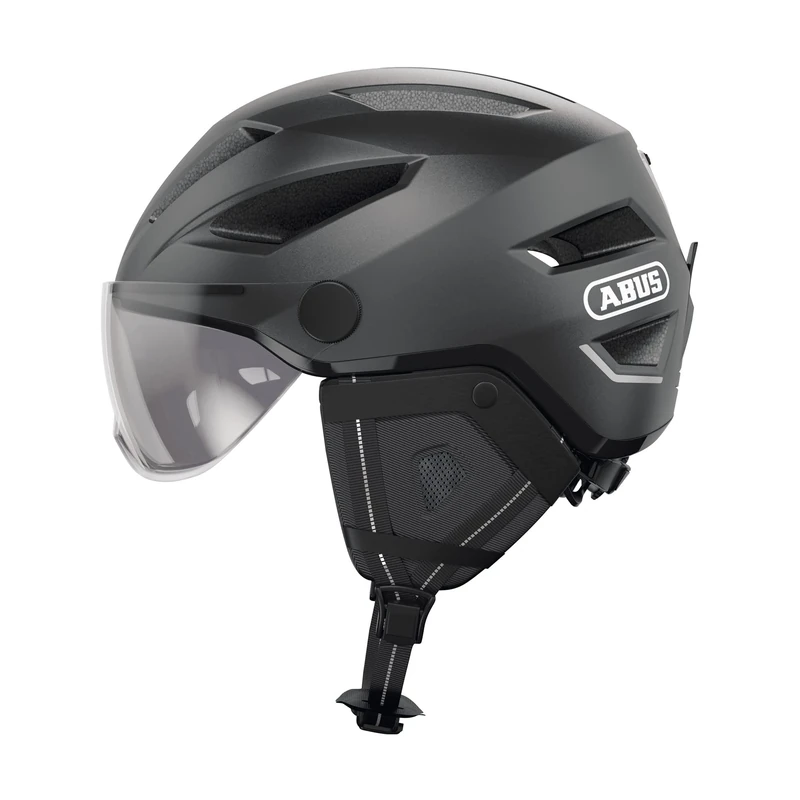 ABUS city helmet Pedelec 2.0 ACE - bicycle helmet with rear light, visor, rain cover, ear protection - for men and women