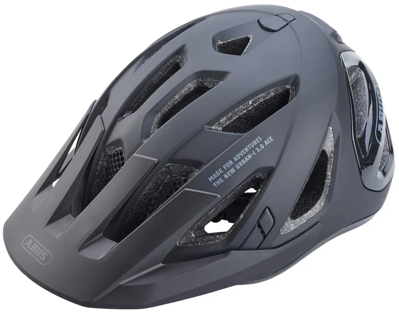 ABUS Urban-I 3.0 ACE city helmet - sporty bike helmet with LED rear light, extended peak and magnetic fastener - for men and women
