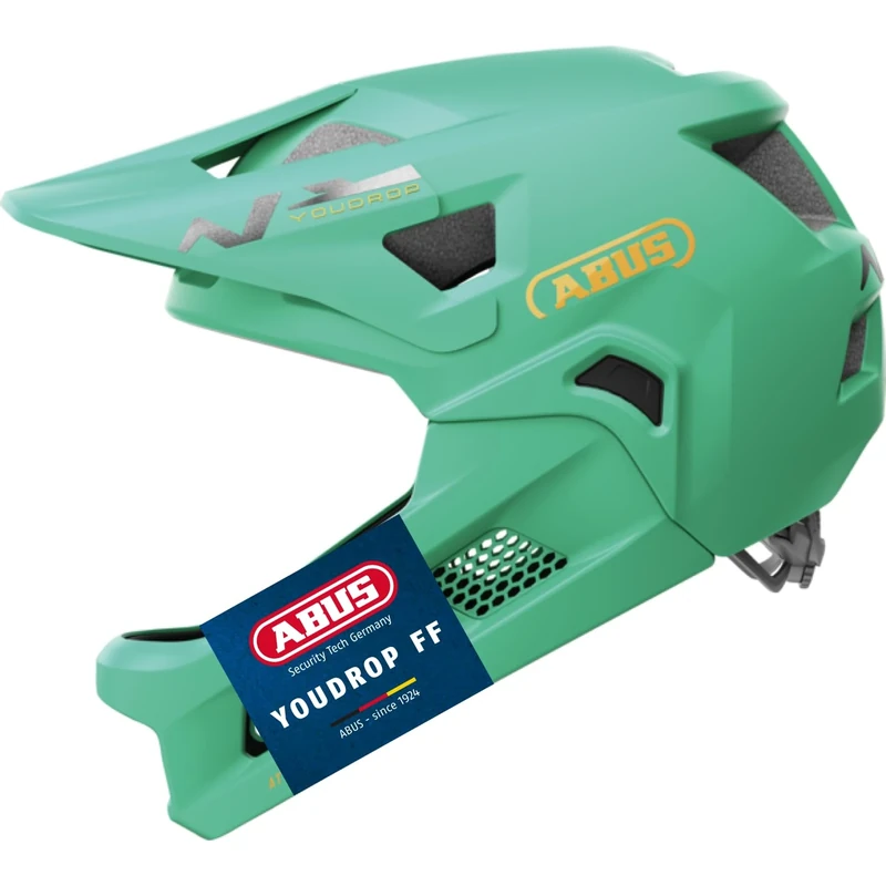 ABUS MTB helmet YouDrop FF - full-face helmet for children and teenagers - for beginners in mountain biking - with removable chin guard