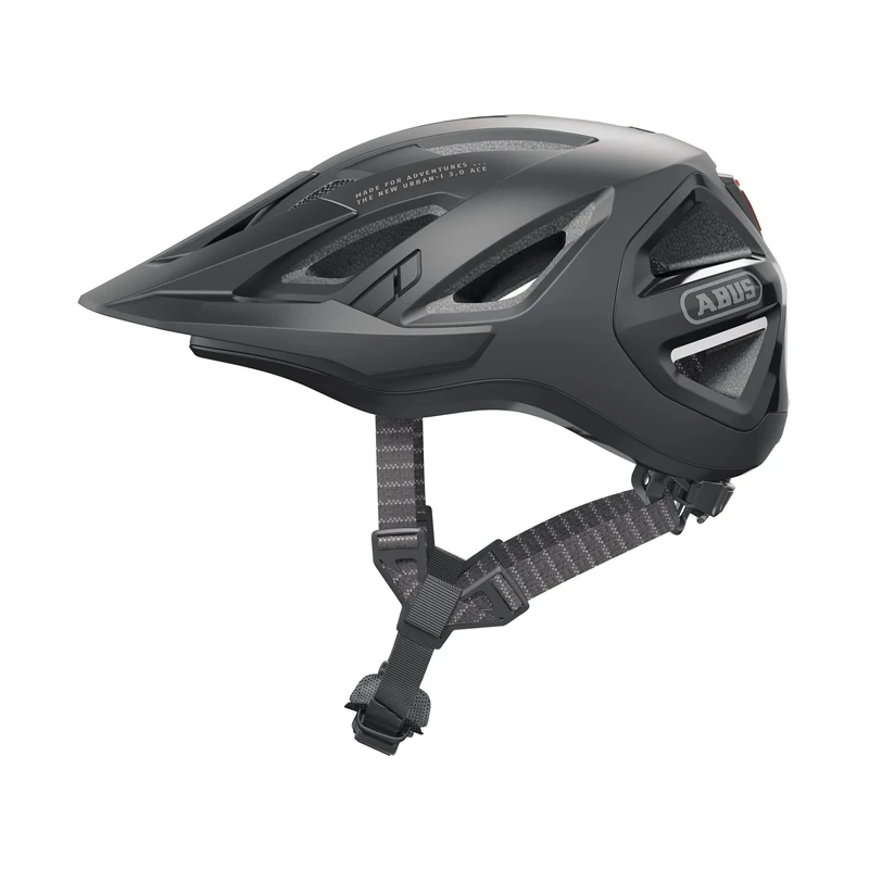 ABUS Urban-I 3.0 ACE city helmet - sporty bike helmet with LED rear light, extended peak and magnetic fastener - for men and women