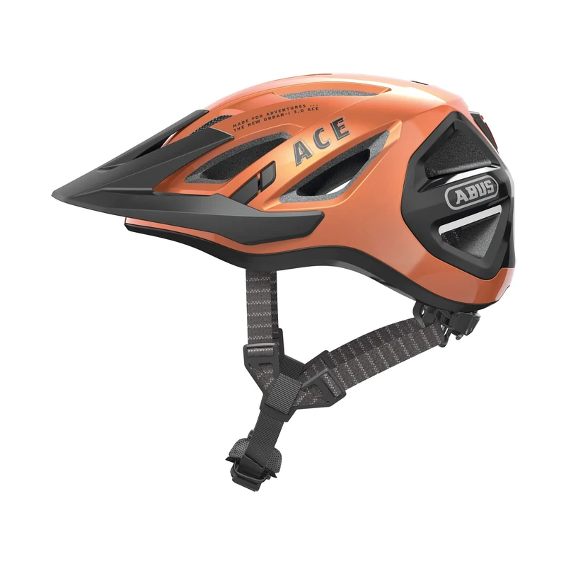 ABUS Urban-I 3.0 ACE city helmet - sporty bike helmet with LED rear light, extended peak and magnetic fastener - for men and women