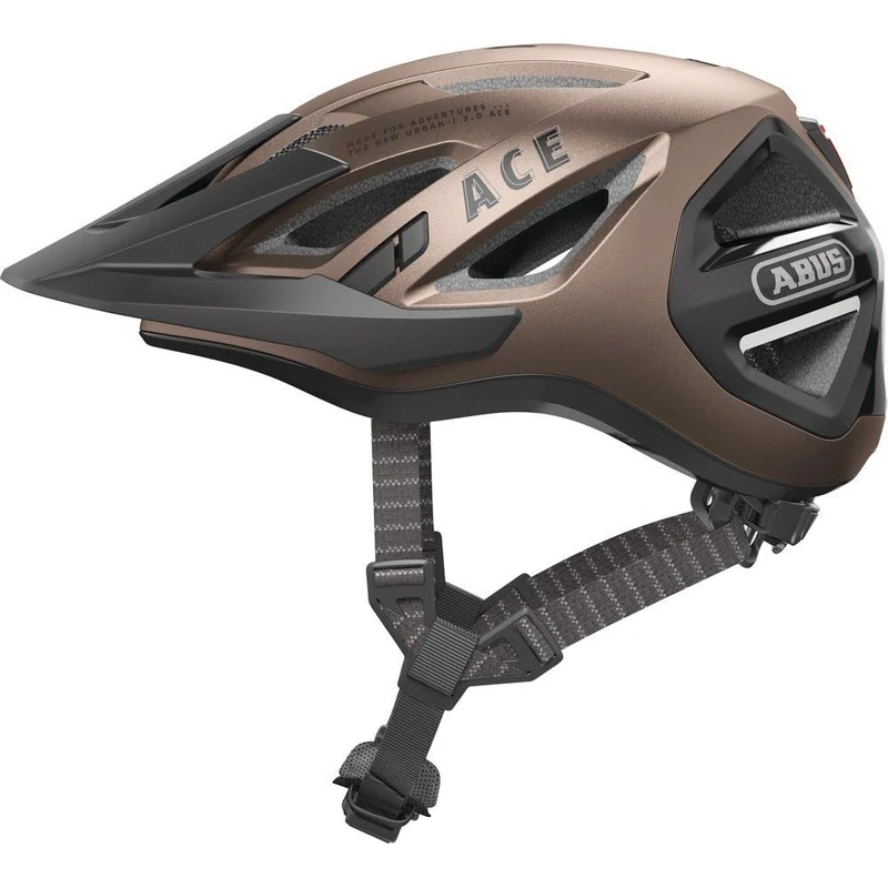 ABUS Urban-I 3.0 ACE city helmet - sporty bike helmet with LED rear light, extended peak and magnetic fastener - for men and women