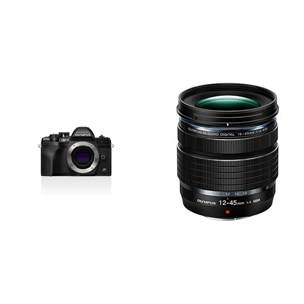 Olympus OM-D E-M10 Mark IV Micro Four Thirds System Camera, 20 MP sensor, 5-axis image stabilizer + Olympus M.Zuiko DIGITAL ED 12-45mm F4.0 PRO Lens,Black