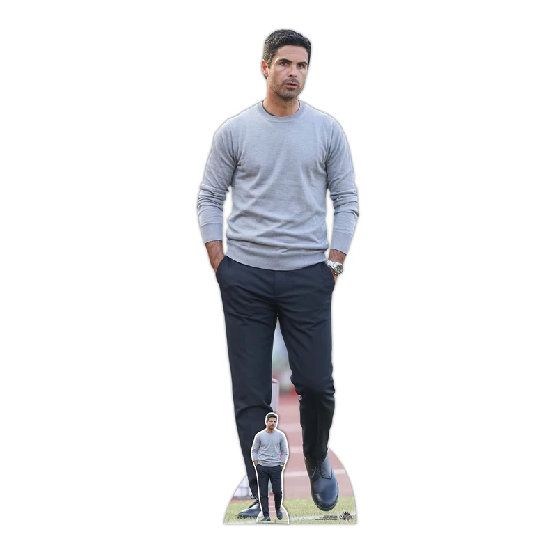 STAR CUTOUTS Mikel Arteta Cardboard Cutout With Mini Standee Football Manger, LIFESIZE