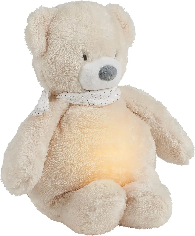 Nattou - Night Light Cuddly Bear Sleepy, Light Up Bear, Baby/Toddler Comforter, Night Light for Children, Baby White Noise Machine, Baby and Toddler Sleep Aid, PETA Approved and Vegan, Beige
