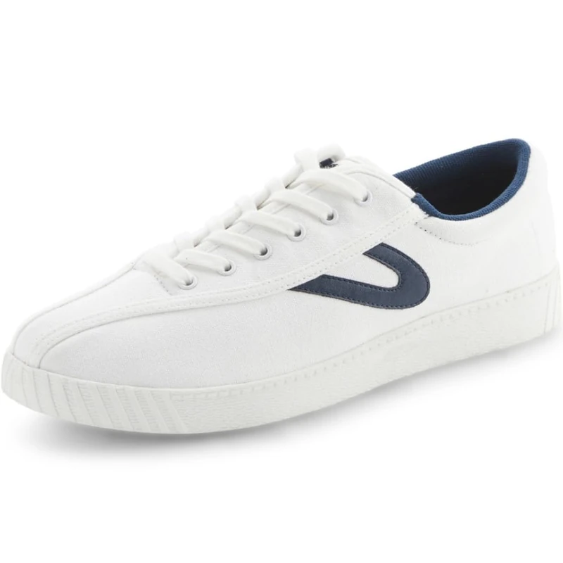 TRETORN Men's Nylite Canvas Sneakers, White/Navy, 6.5 UK