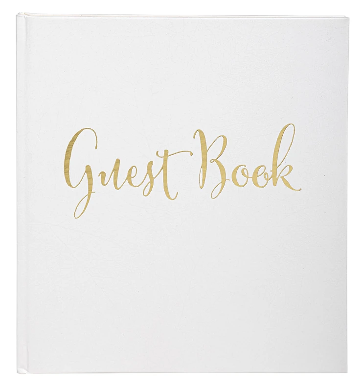 Exacompta - Ref. 47235Z - 1 Guestbook 140 pages English gold edge - White