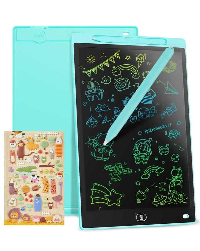 Genialba 12 inch LCD Writing Tablet - Colorful Screen Drawing Board for 2-7 Year Old Boys & Girls - Educational Toys for Birthday & Christmas (Blue)