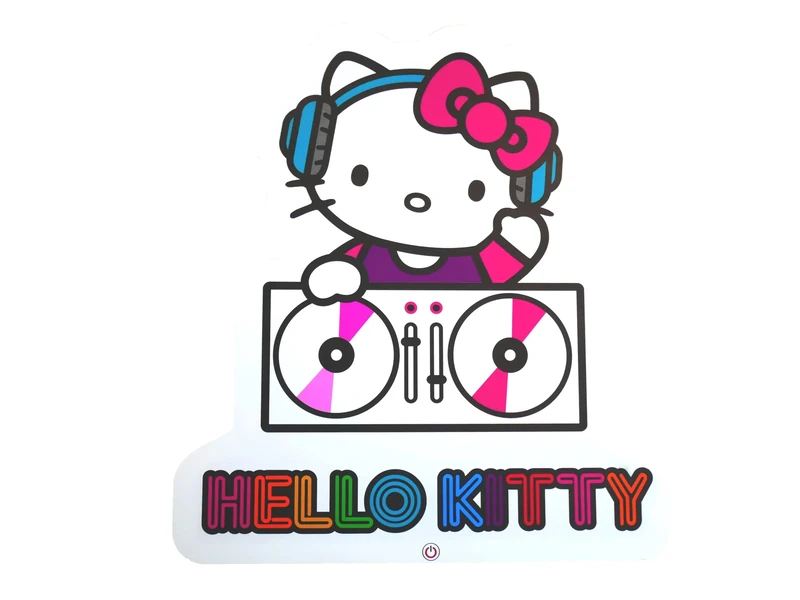 Teknofun - Hello Kitty License - Hello Kitty LED Wall Neon 27 CM - Light decoration - Power adapter - Pink, Purple, White - 811413