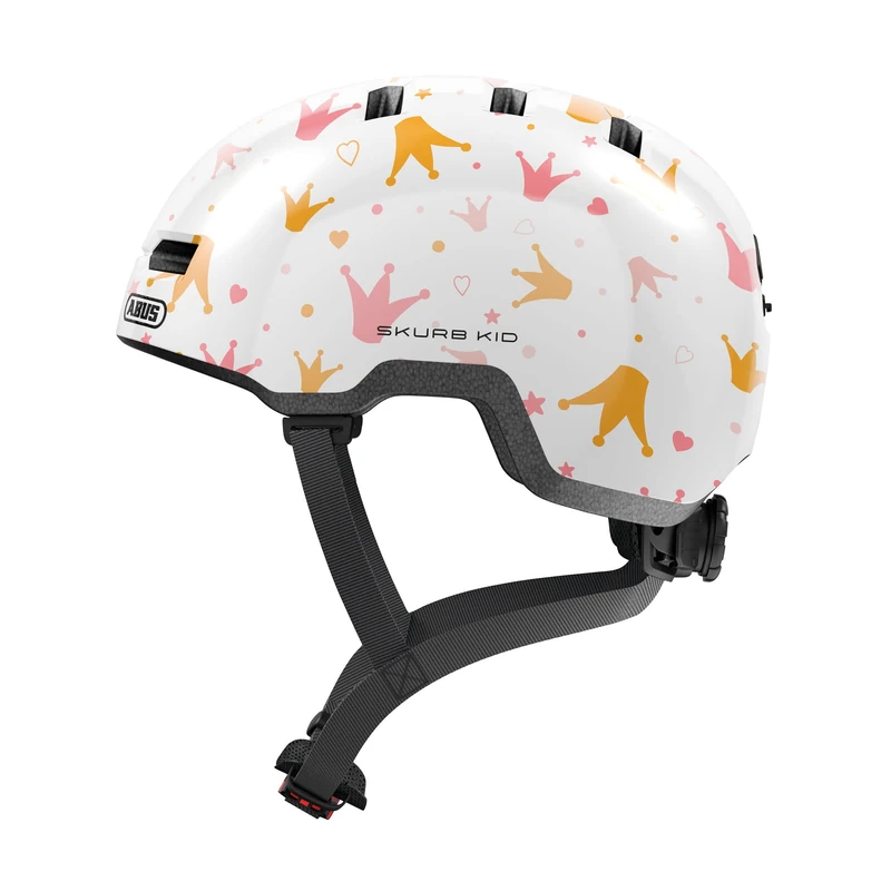 ABUS Skurb Kid children's helmet - robust bike helmet in skater look with space for a pigtail and a variety of designs - for girls and boys