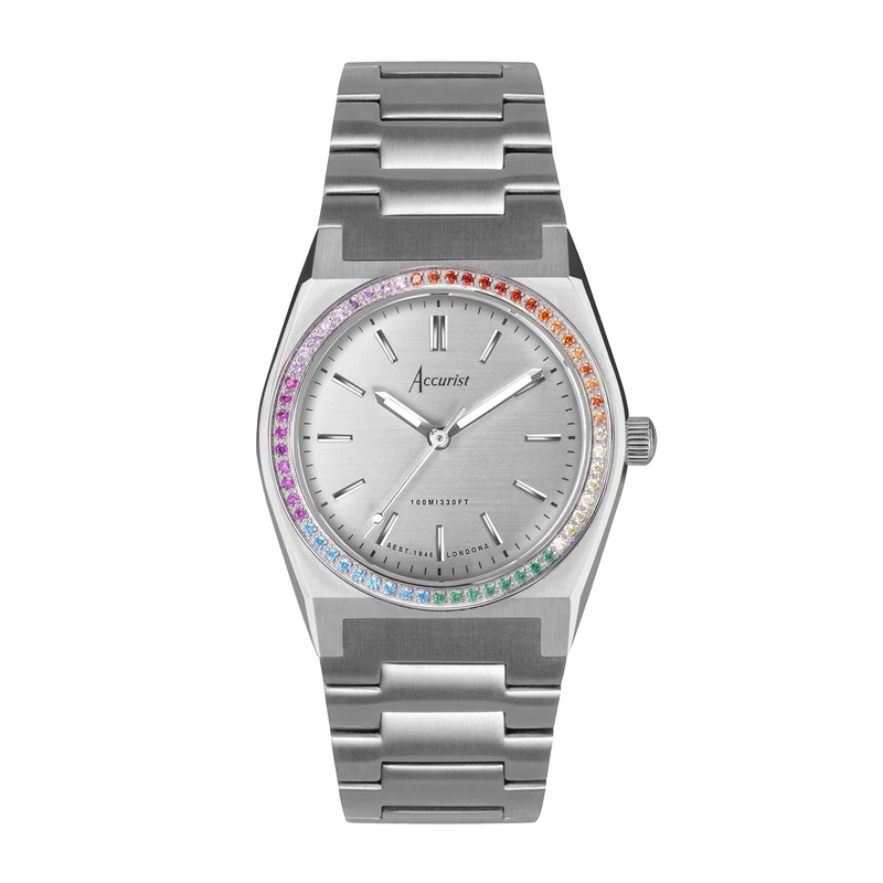 Accurist Ladies Origin 32mm Quartz Watch in Silver with Analogue Display, and Stainless Steel Bracelet 70015