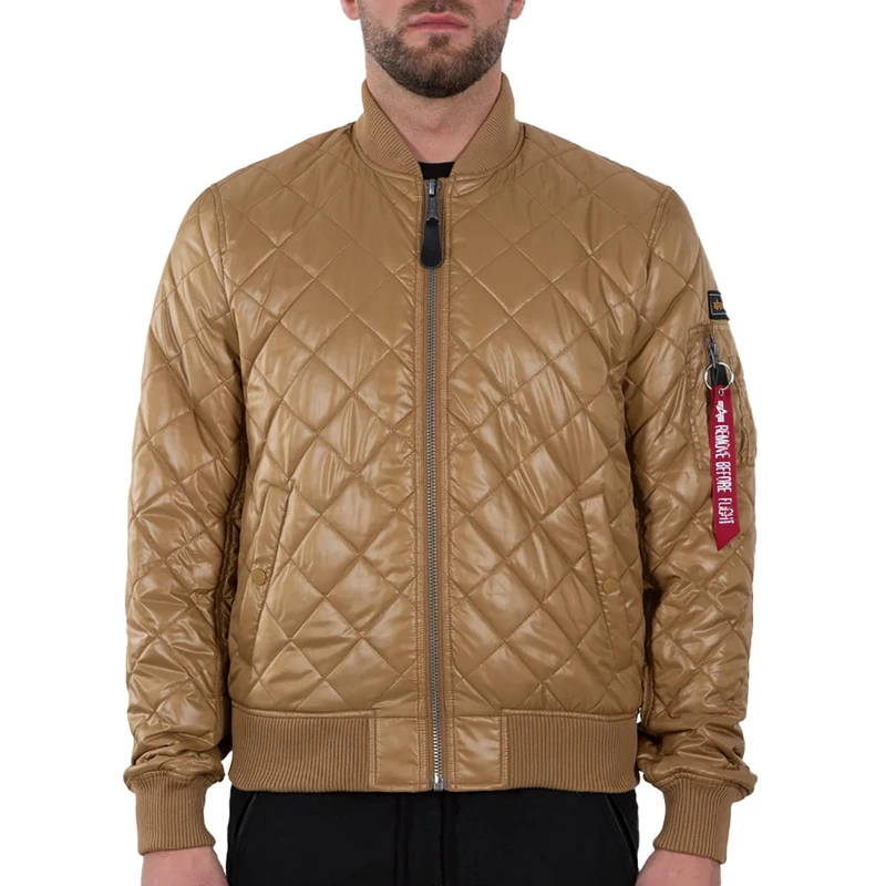 Alpha Industries Men's MA-1 DQ Bomber Jacket, Khaki, S