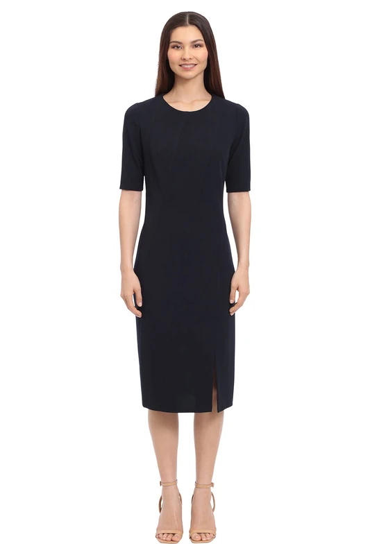 Maggy London Women's Diagonal Seamed Midi Dress, Twilight Navy, 22 Plus