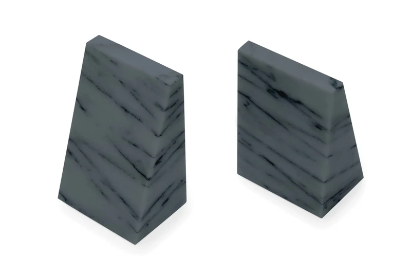 Gray Marble Book Ends Set of 2