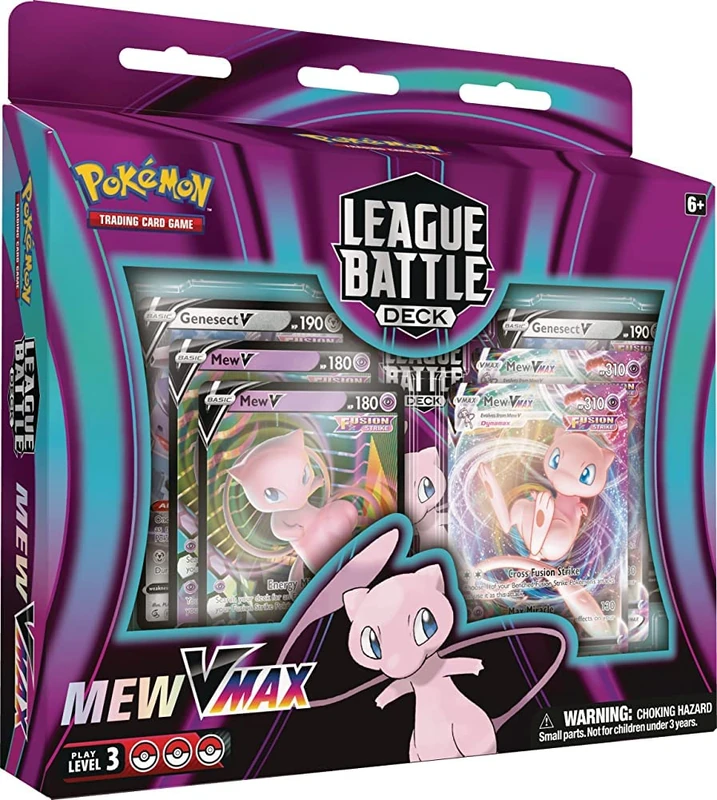 Pokémon TCG: Mew VMAX League Battle Deck (60 cards Ready to Play Deck, 4 Foil V Cards and 2 Foil VMAX Cards), Black