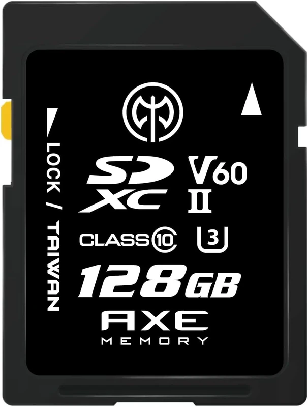 AXE MEMORY 128GB SD Card, Read Speed Up to 245MB/s, UHS-II U3 V60 4K UHD, Professional Grade SDXC Memory Card