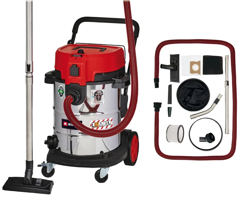 Einhell Wet and Dry Vacuum Cleaner 1600W, 50L Stainless Steel Cylinder, Power Take Off, Wet Dry Vacuum Cleaner with Blow Function for Car, Garage, Workshop or Home TE-VC 2350 SACL