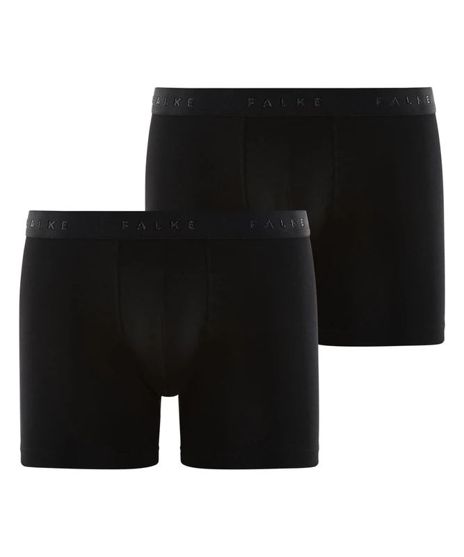 FALKE Men's Daily Comfort 2-Pack M BX Baumwolle atmungsaktiv 2 Stück Boxer Shorts, Schwarz (Black 3000), S (Pack of 2) - Image 1