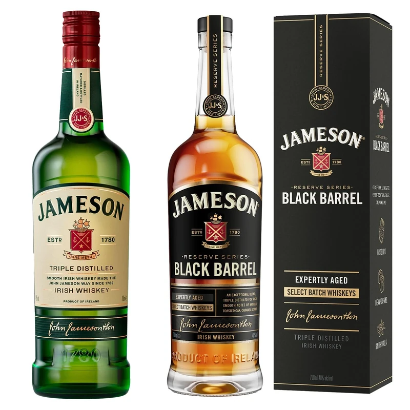 Jameson Whiskey Bundle- Original and Black Barrel 70cl